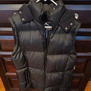 Women's Cold Climate Black Puffer Vest with Hood- Size 1X
